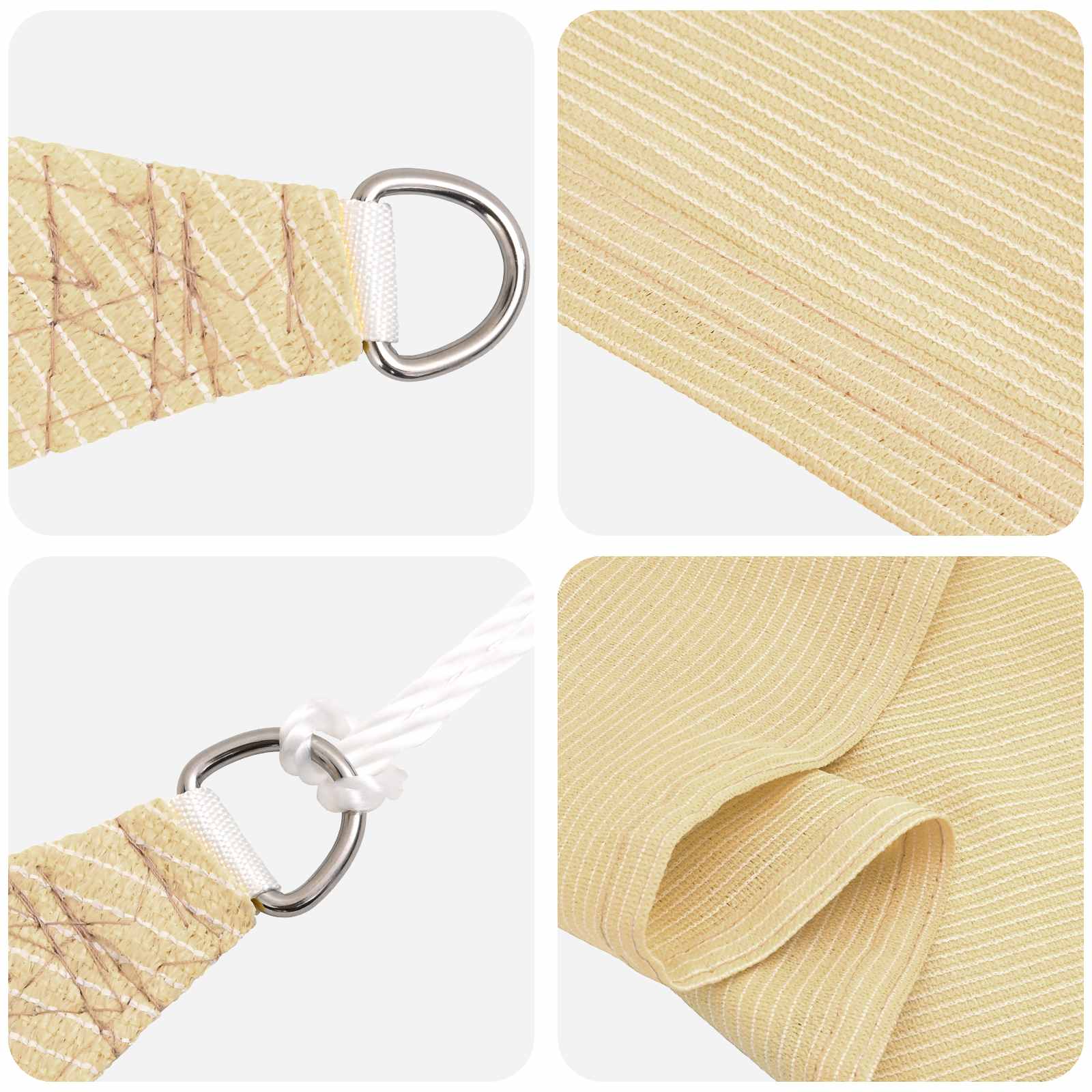 vidaXL Sonnensegel Beige 2 x 6 m HDPE