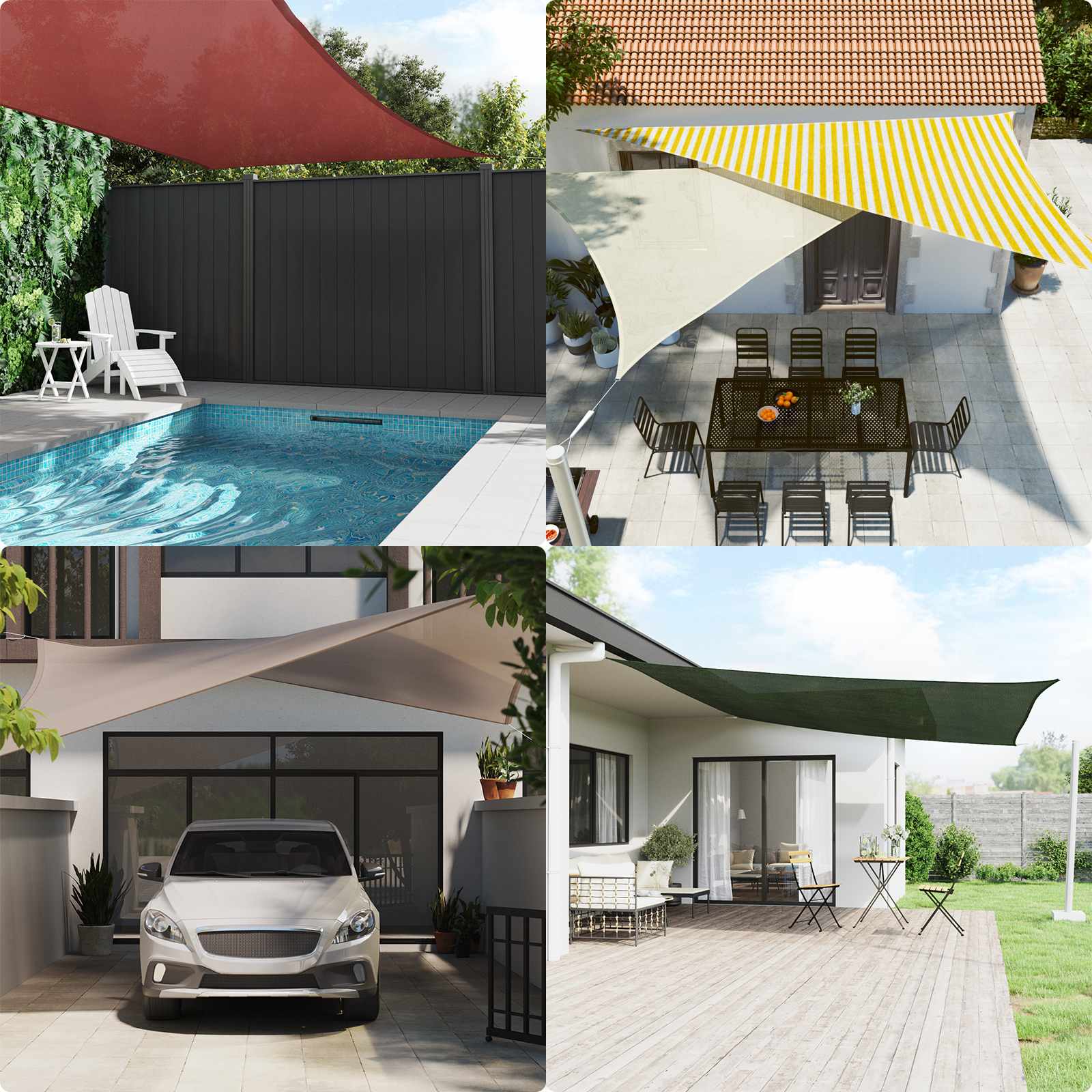 vidaXL Sonnensegel Anthrazit und Weiß 2 x 2 m HDPE