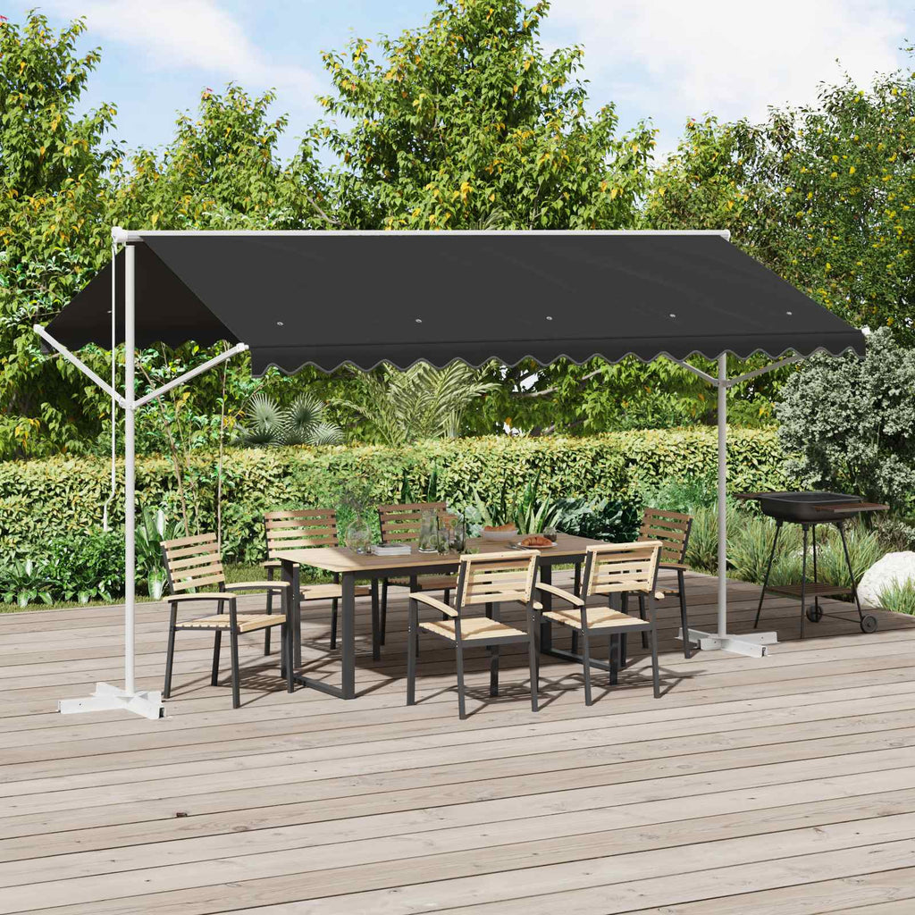 vidaXL Freistehende Markise 4 x 3 m Polyester Anthrazit