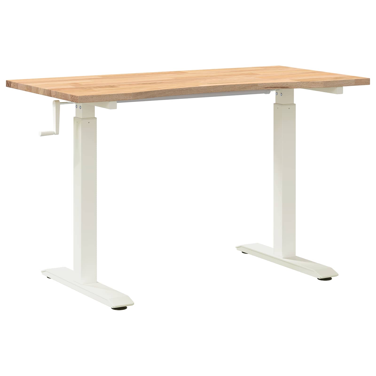 vidaXL Schreibtisch Weiß und Natur 120 x 60 cm Massivholz Eiche