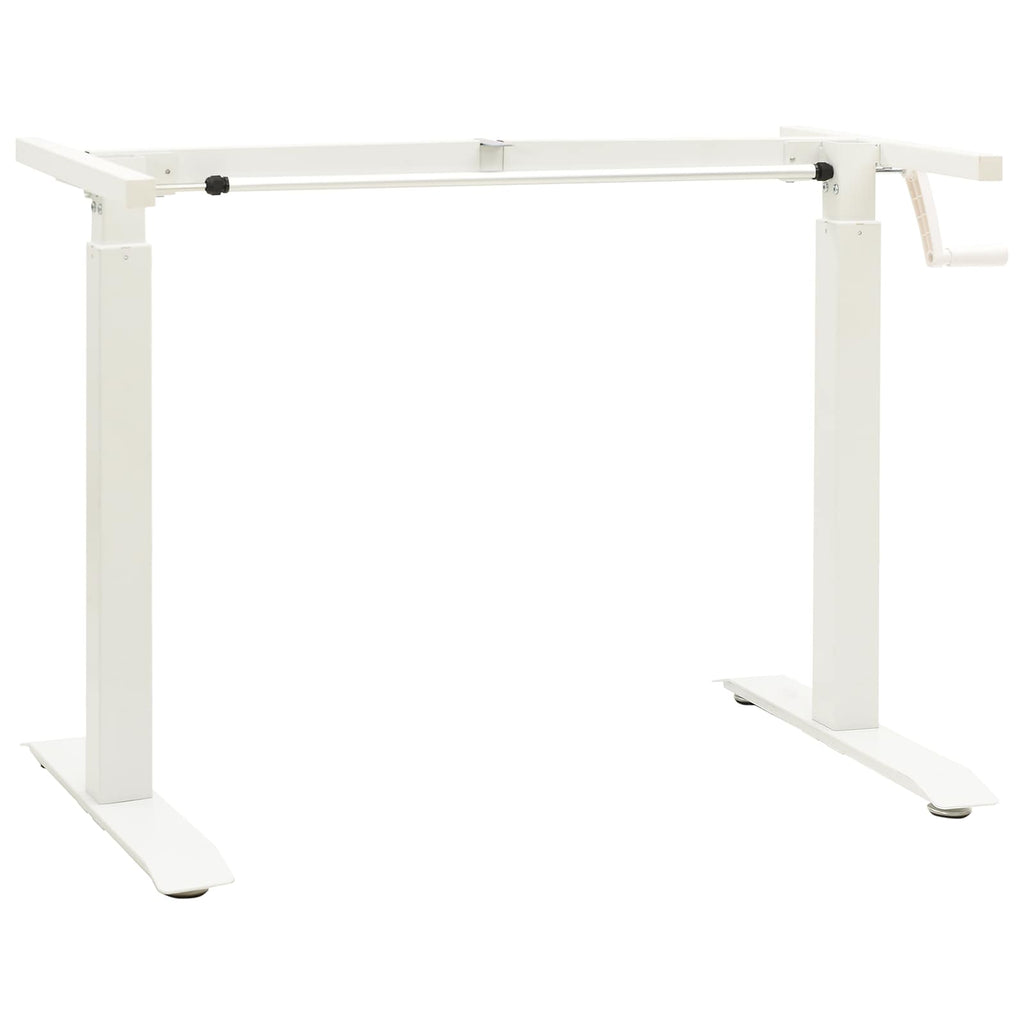 vidaXL Schreibtisch Weiß und Natur 120 x 60 cm Massivholz Eiche