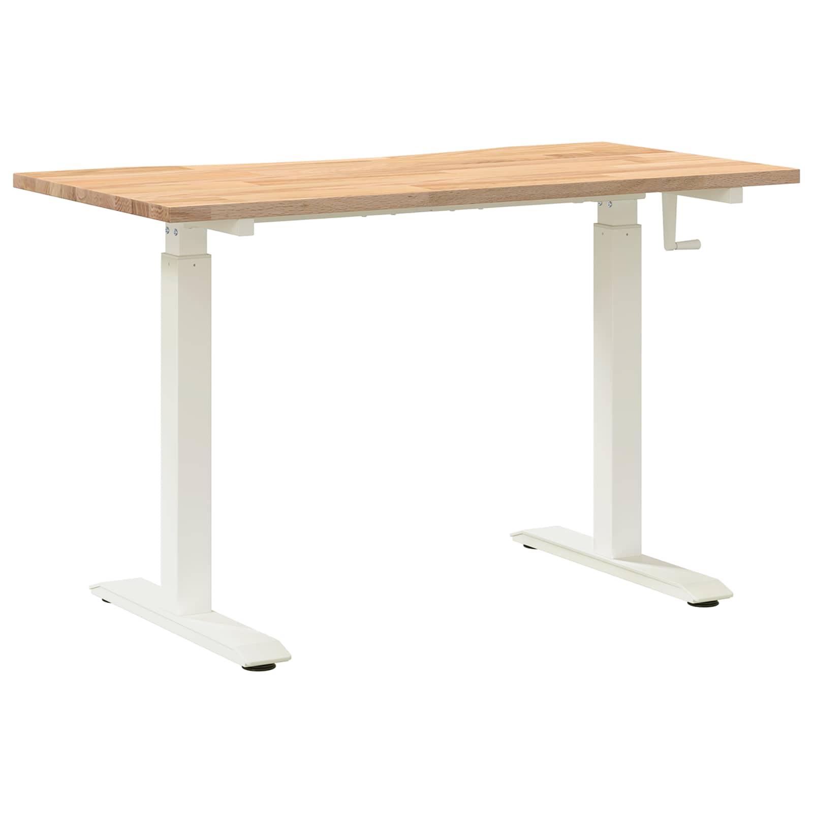 vidaXL Schreibtisch Weiß und Natur 120 x 60 cm Massivholz Eiche