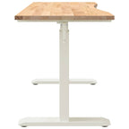 vidaXL Schreibtisch Weiß und Natur 120 x 60 cm Massivholz Eiche