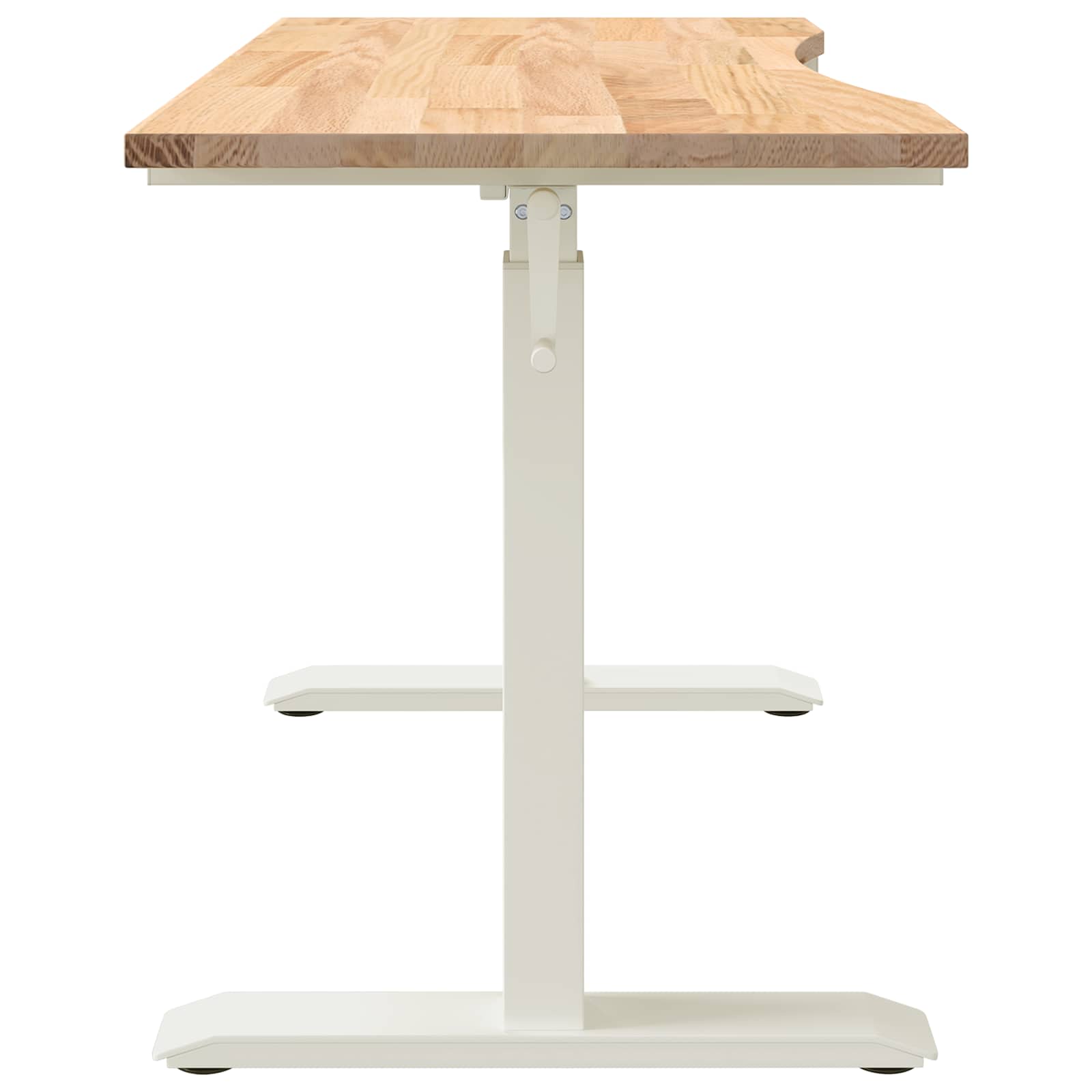 vidaXL Schreibtisch Weiß und Natur 120 x 60 cm Massivholz Eiche
