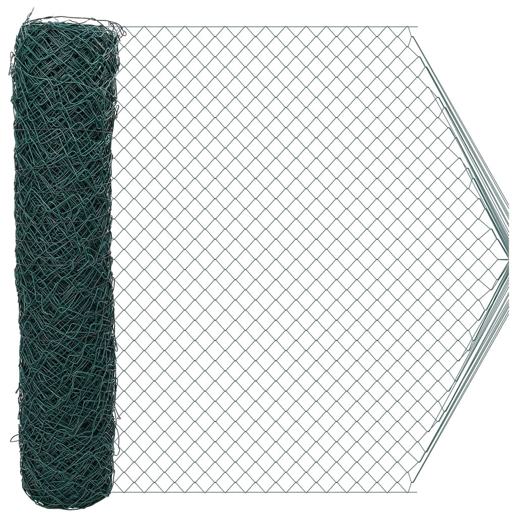 vidaXL Kettenzaun Grün 2 x 20 m Stahl