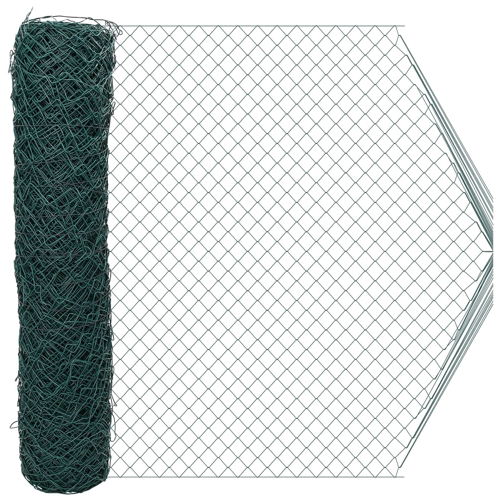 vidaXL Kettenzaun Grün 2 x 20 m Stahl