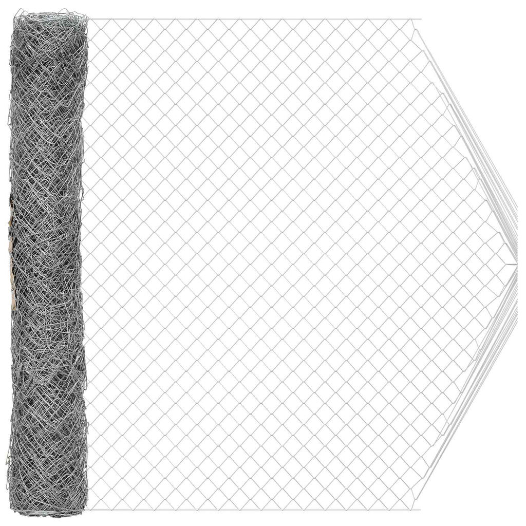 vidaXL Kettenzaun Verzinkt 2 x 10 m Glas