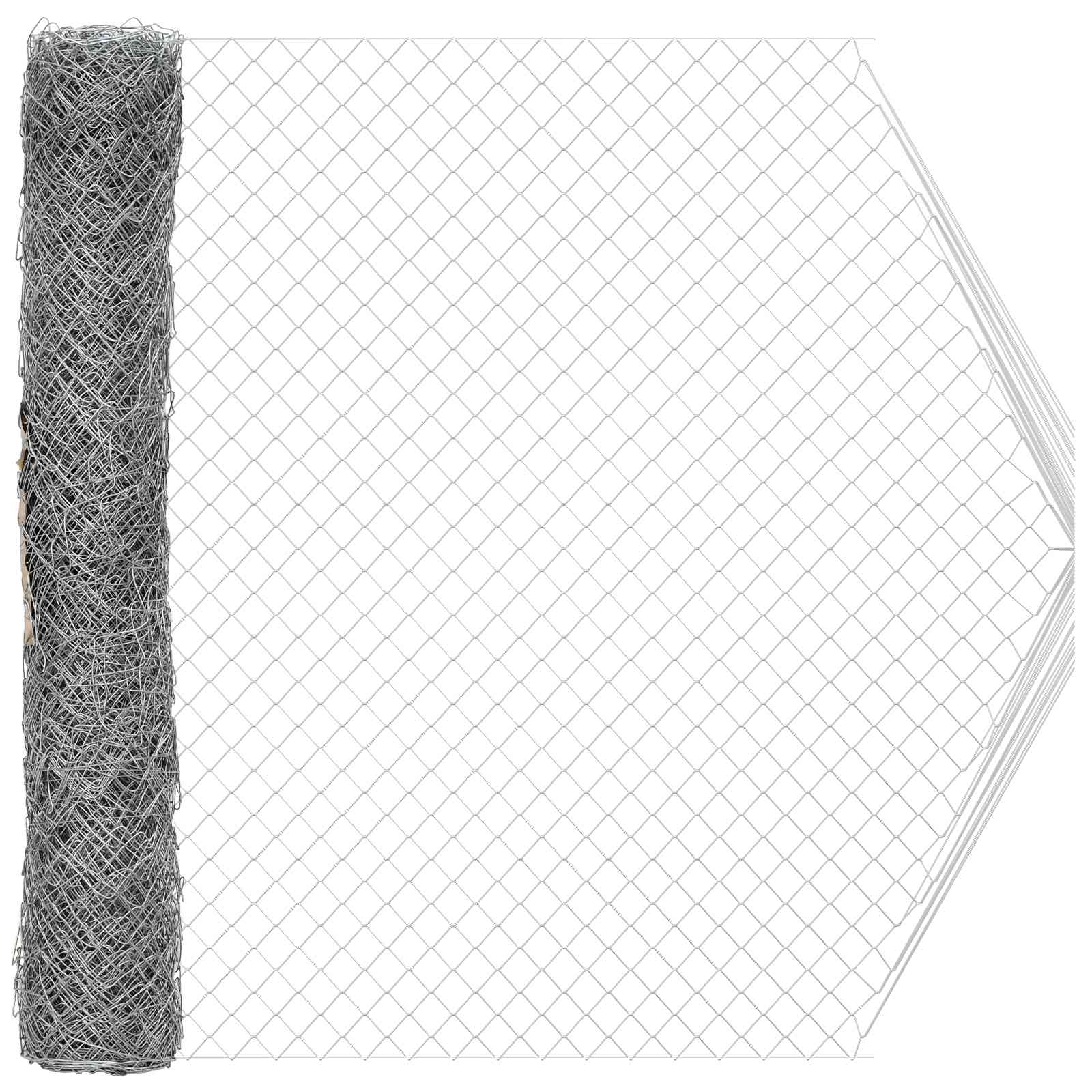 vidaXL Kettenzaun Verzinkt 2 x 10 m Glas