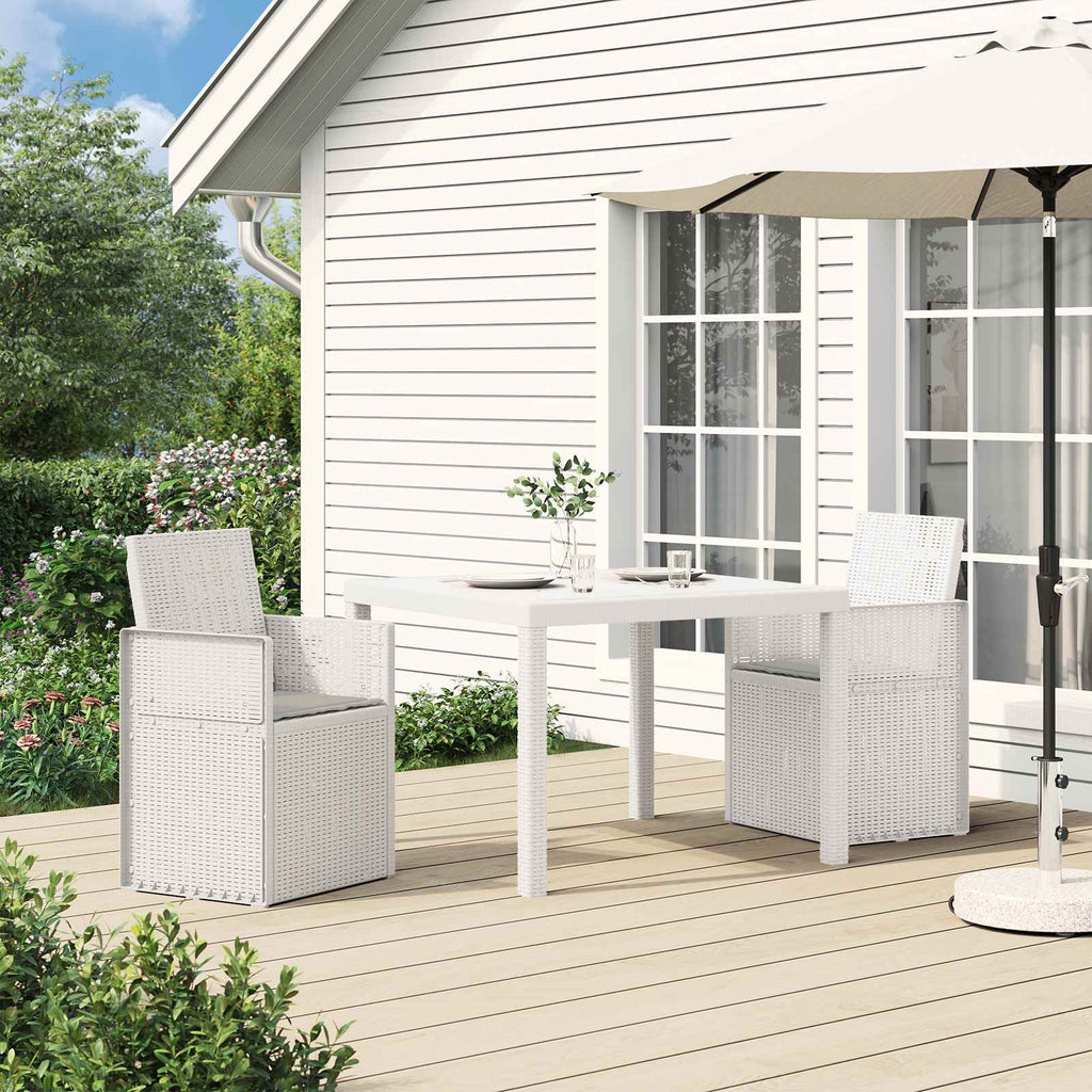 vidaXL Garten Esszimmerstühle 2 pcs Weiß und Hellgrau PP