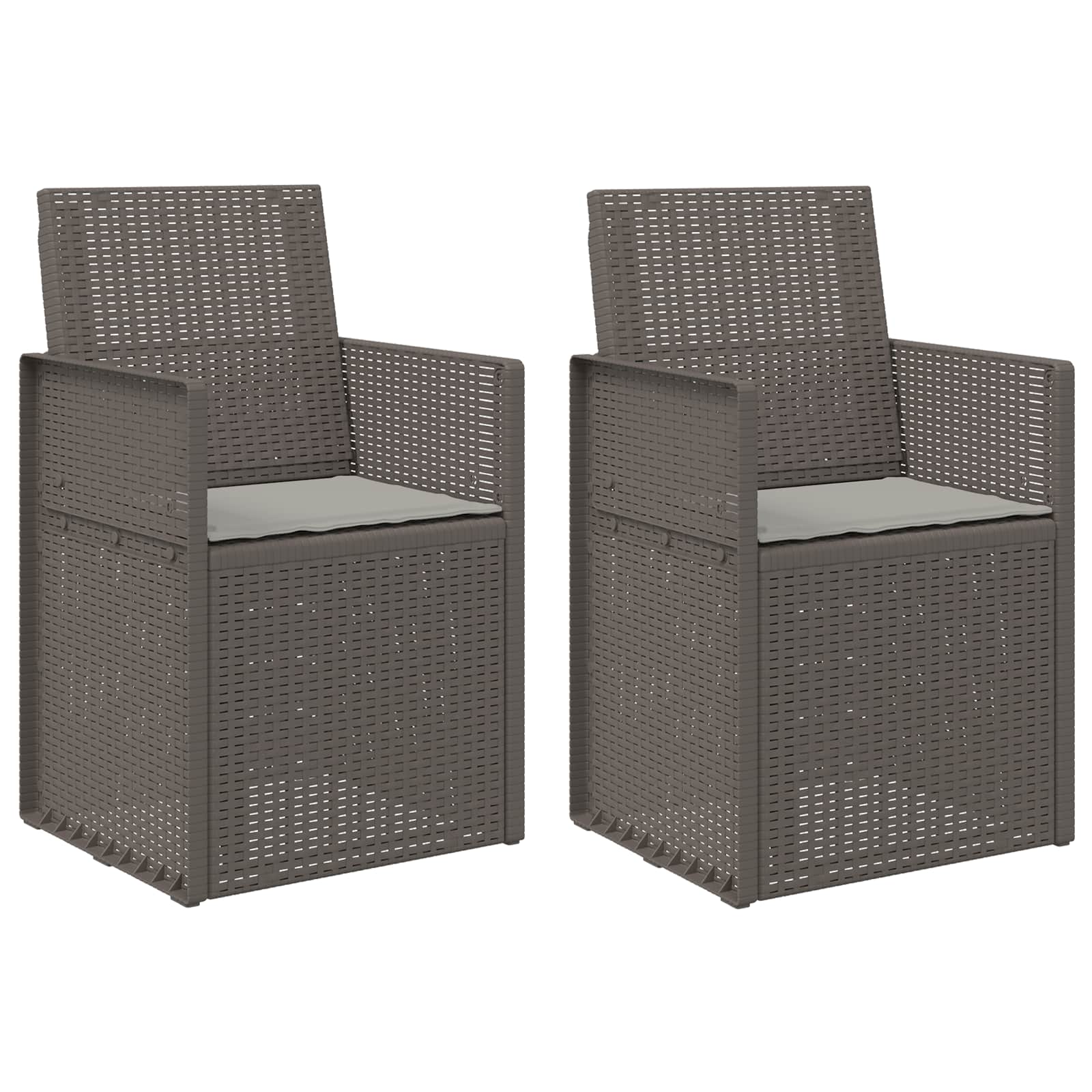 vidaXL Garten Esszimmerstühle 2 pcs Hellgrau PP