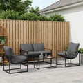 vidaXL Gartensofa-set 4 pcs Schwarz und Anthrazit Stahl