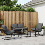 vidaXL Gartensofa-set 4 pcs Schwarz und Anthrazit Stahl