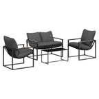 vidaXL Gartensofa-set 4 pcs Schwarz und Anthrazit Stahl