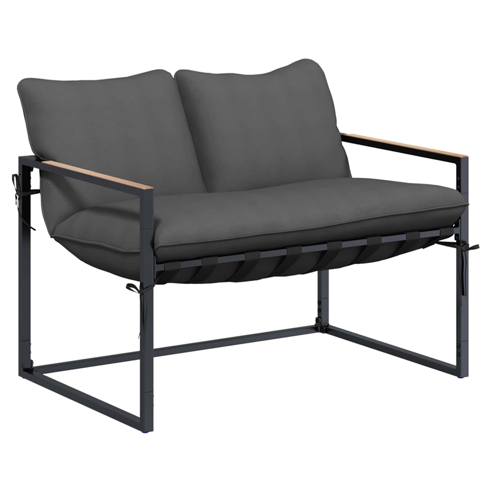 vidaXL Gartensofa-set 4 pcs Schwarz und Anthrazit Stahl