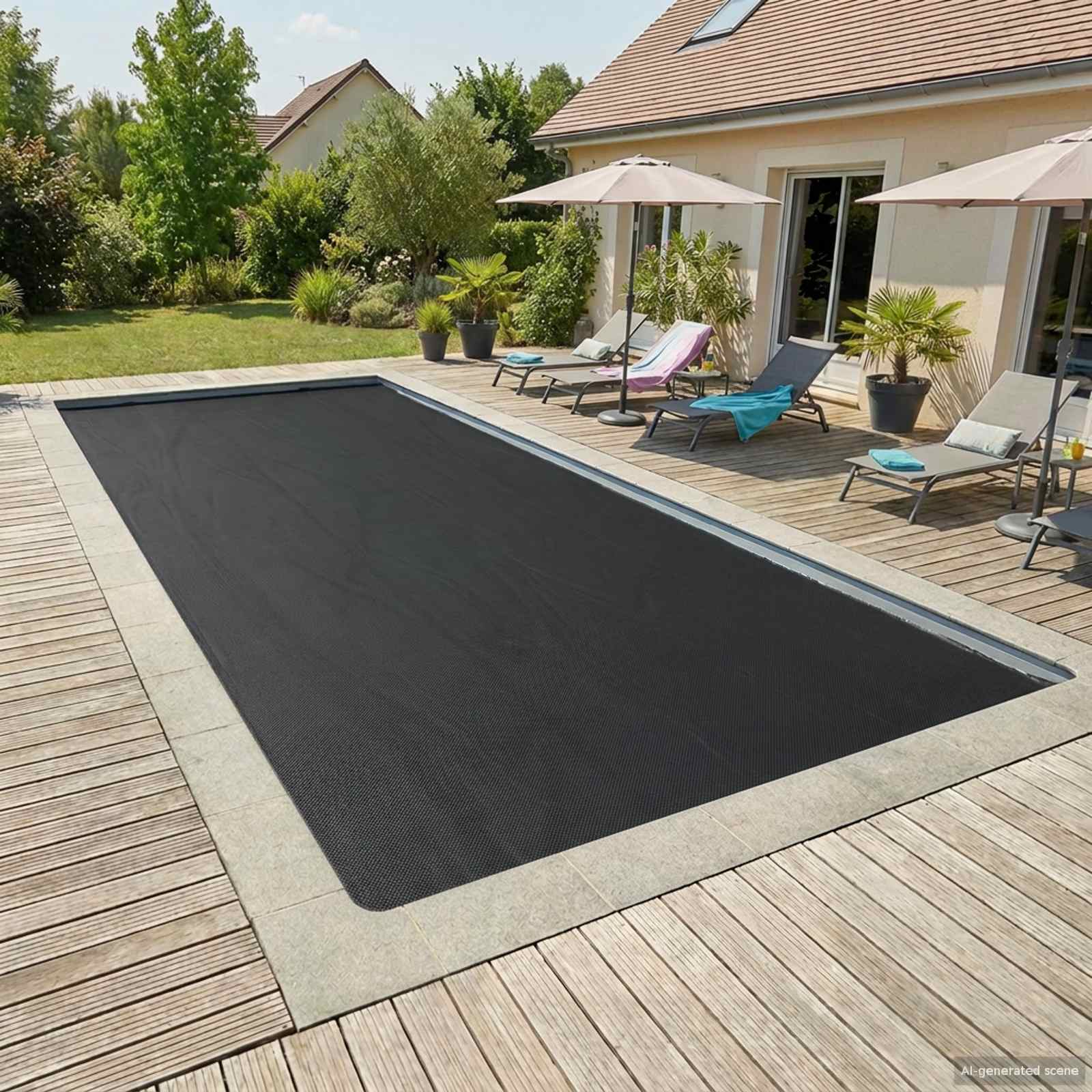vidaXL Solar Poolabdeckung 1000 x 500 cm 110 μm Quadratisch PE Schwarz