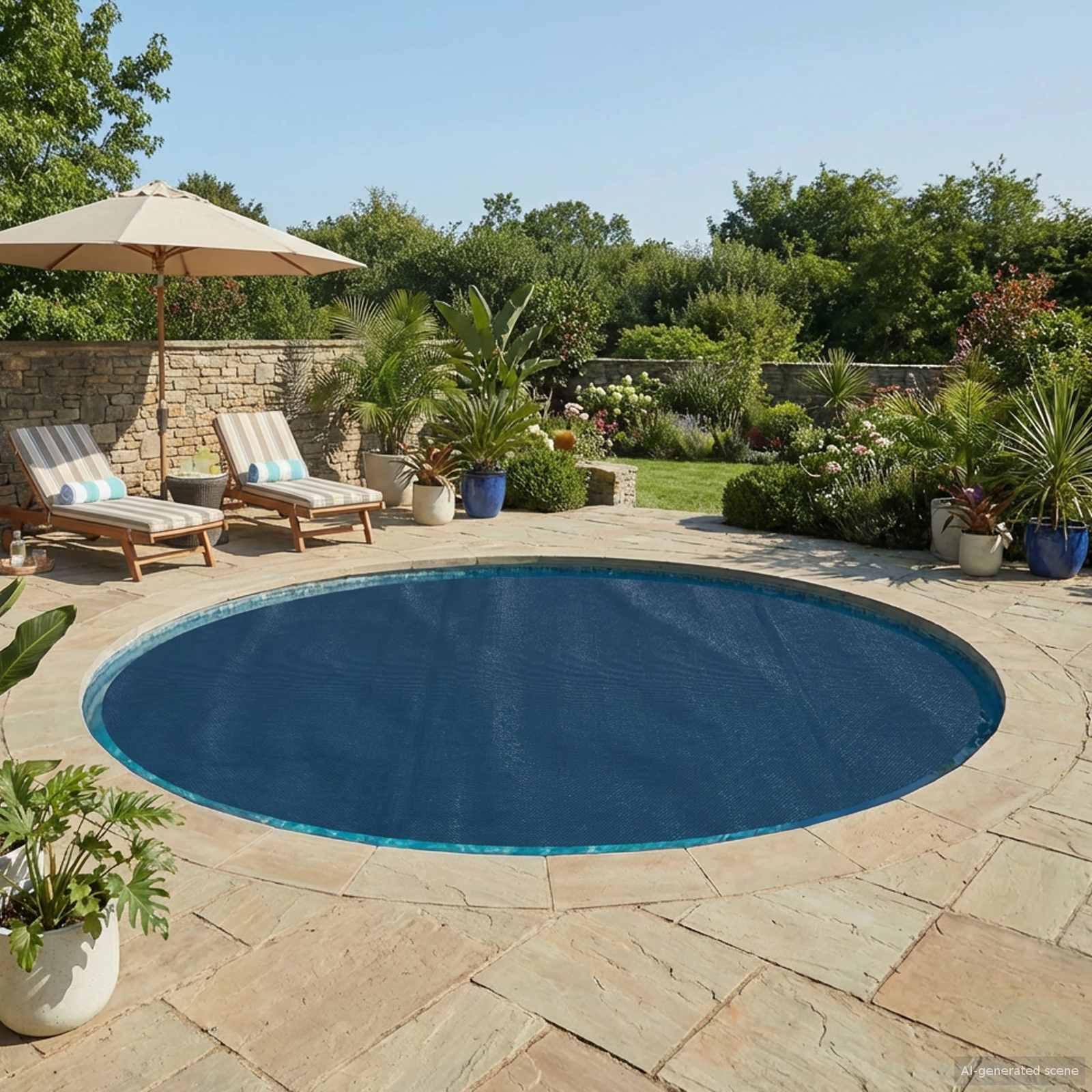 vidaXL Solar Pool Cover Extra Heavy Ø 455 cm 400 μm Rund PE