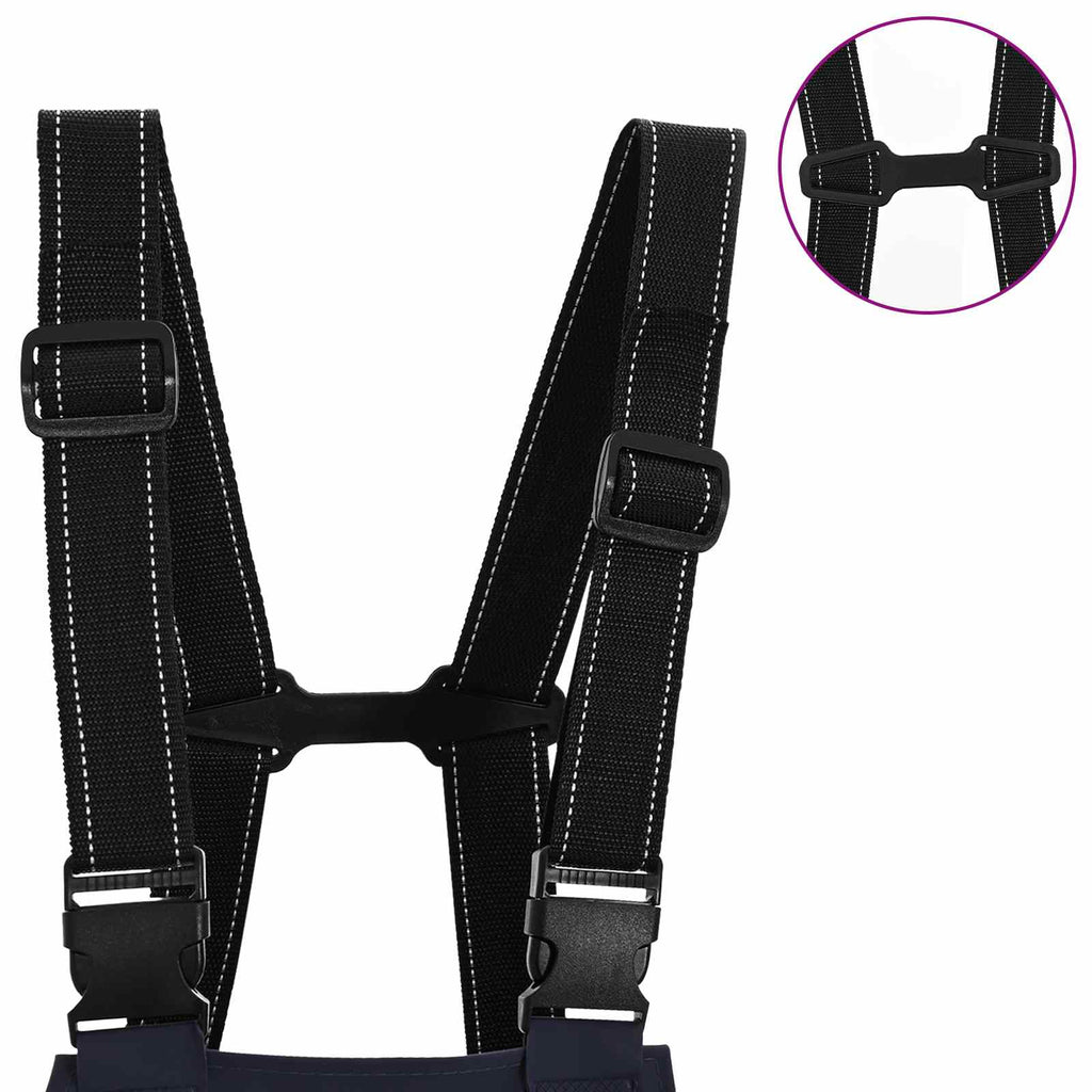 vidaXL Wathose mit Stiefeln PVC Strickstoff Größe 46 Blau
