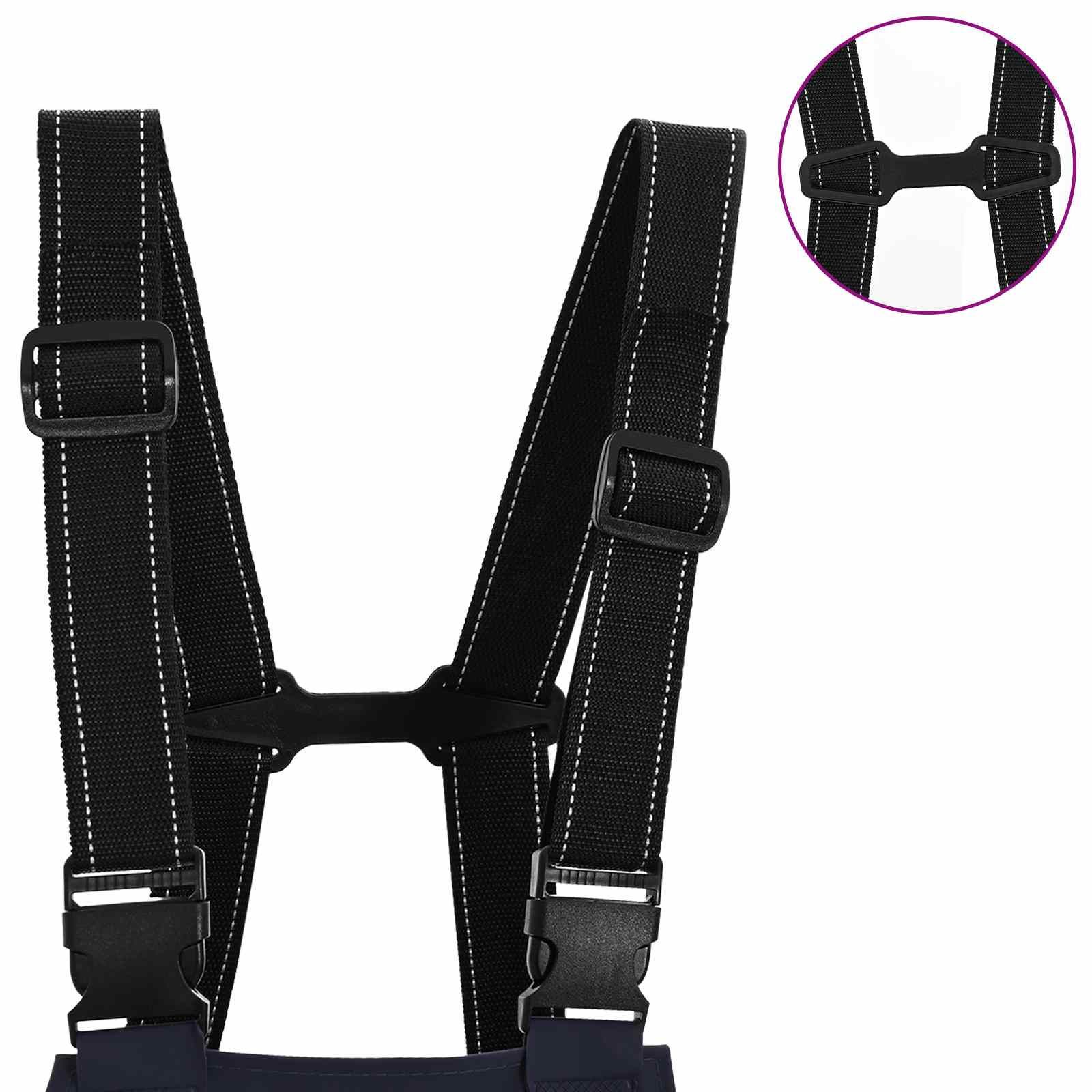 vidaXL Wathose mit Stiefeln PVC Strickstoff Größe 46 Blau