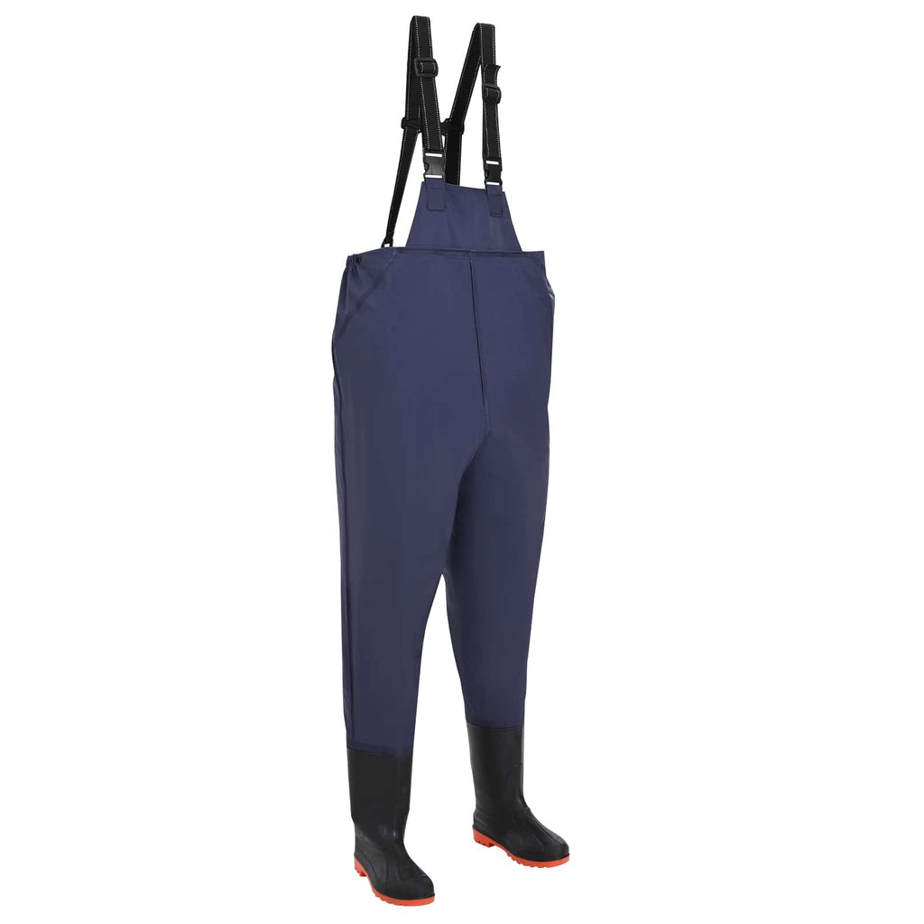 vidaXL Wathose mit Stiefeln PVC Strickstoff Größe 46 Blau