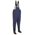 vidaXL Wathose mit Stiefeln PVC Strickstoff Größe 46 Blau