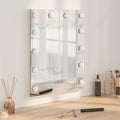 vidaXL LED Schminkspiegel Weiß 44 x 10 x 53 cm Glas und Stahl