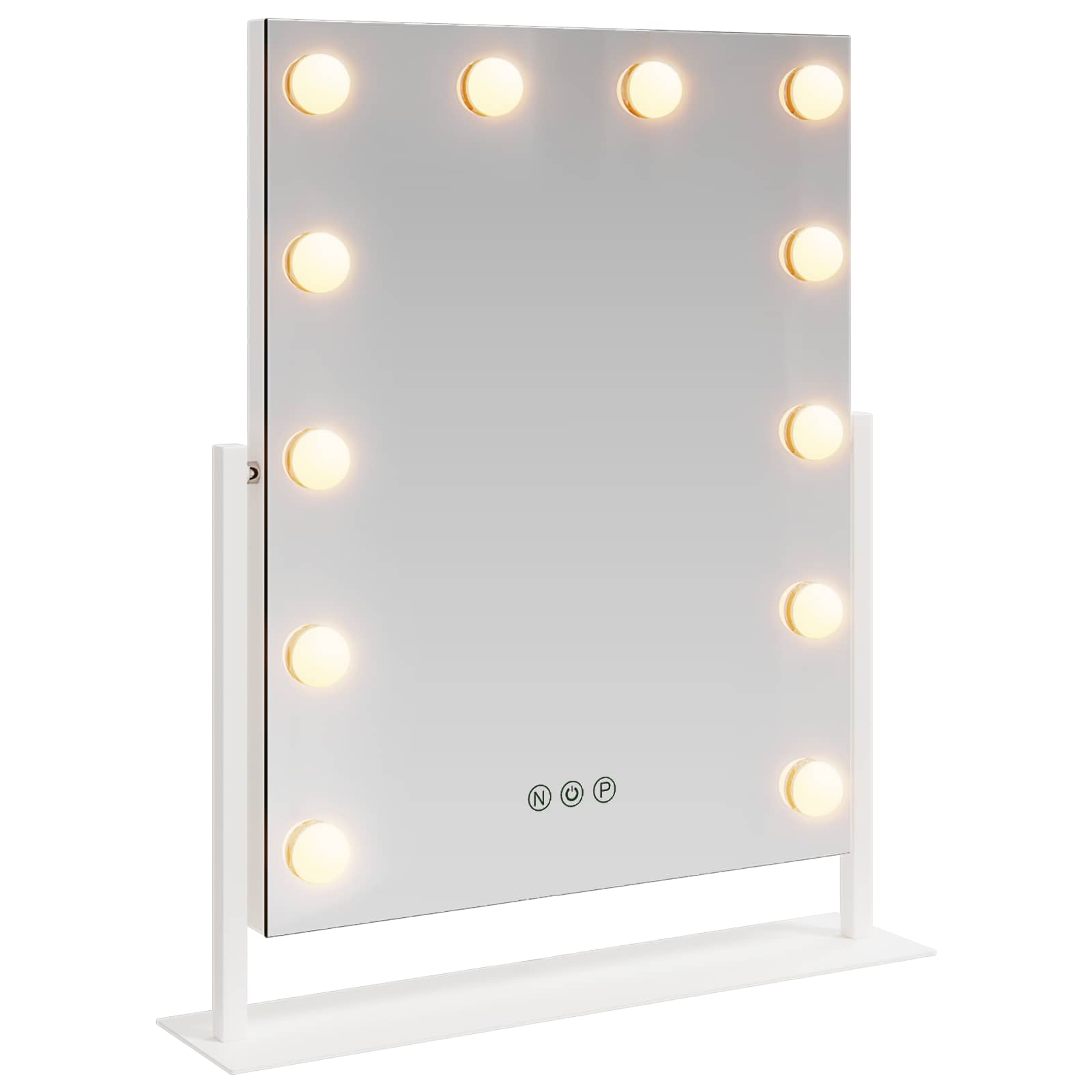 vidaXL LED Schminkspiegel Weiß 44 x 10 x 53 cm Glas und Stahl