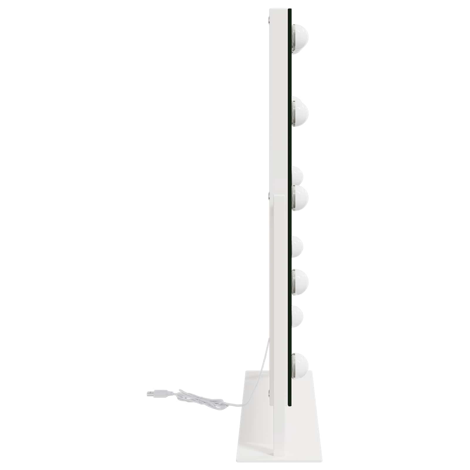 vidaXL LED Schminkspiegel Weiß 44 x 10 x 53 cm Glas und Stahl
