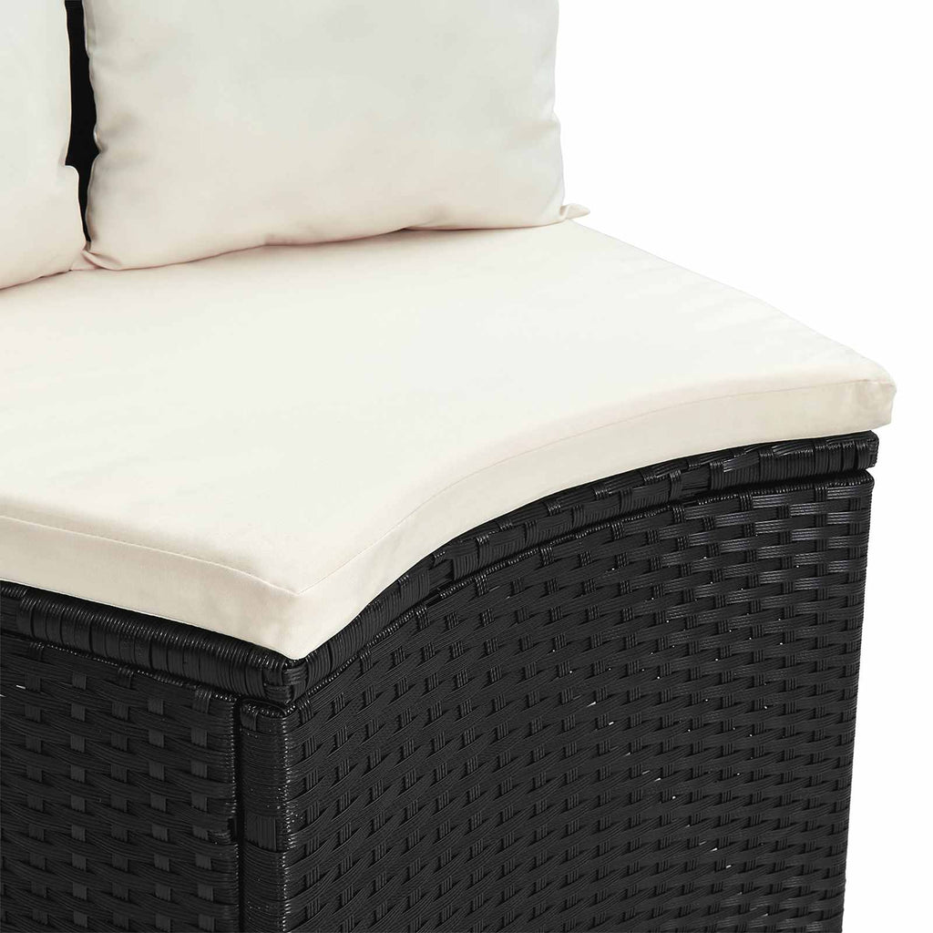 vidaXL Sofa Set 2 pcs Schwarz Massives Akazienholz und Poly Rattan