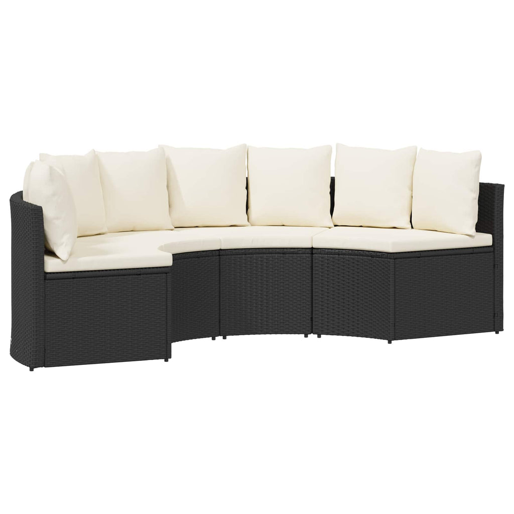 vidaXL Sofa Set 2 pcs Schwarz Massives Akazienholz und Poly Rattan