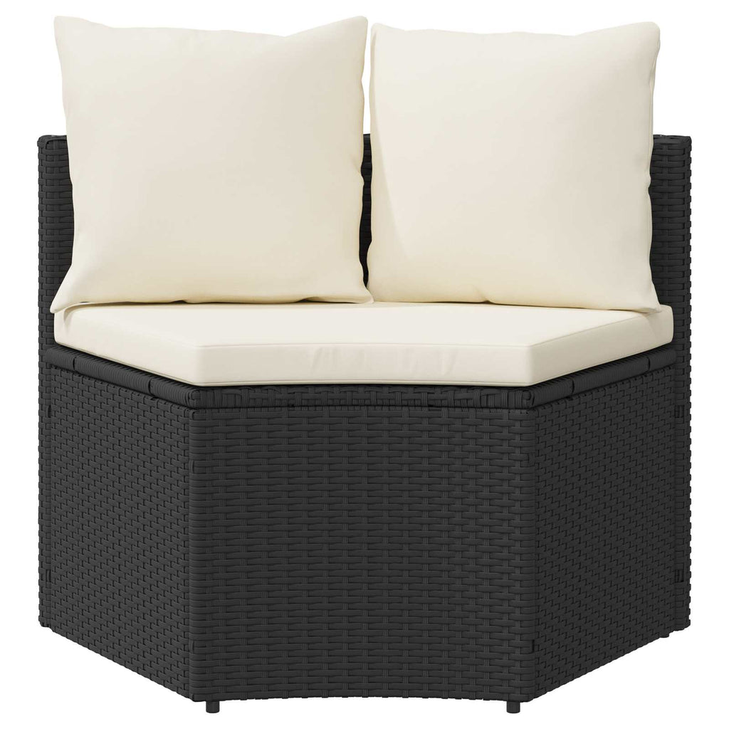 vidaXL Sofa Set 2 pcs Schwarz Massives Akazienholz und Poly Rattan