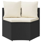 vidaXL Sofa Set 2 pcs Schwarz Massives Akazienholz und Poly Rattan