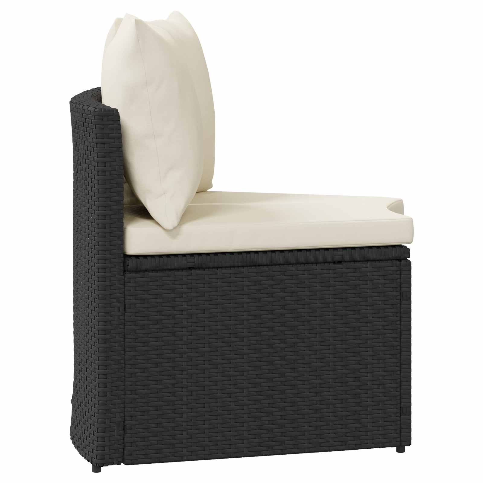 vidaXL Sofa Set 2 pcs Schwarz Massives Akazienholz und Poly Rattan