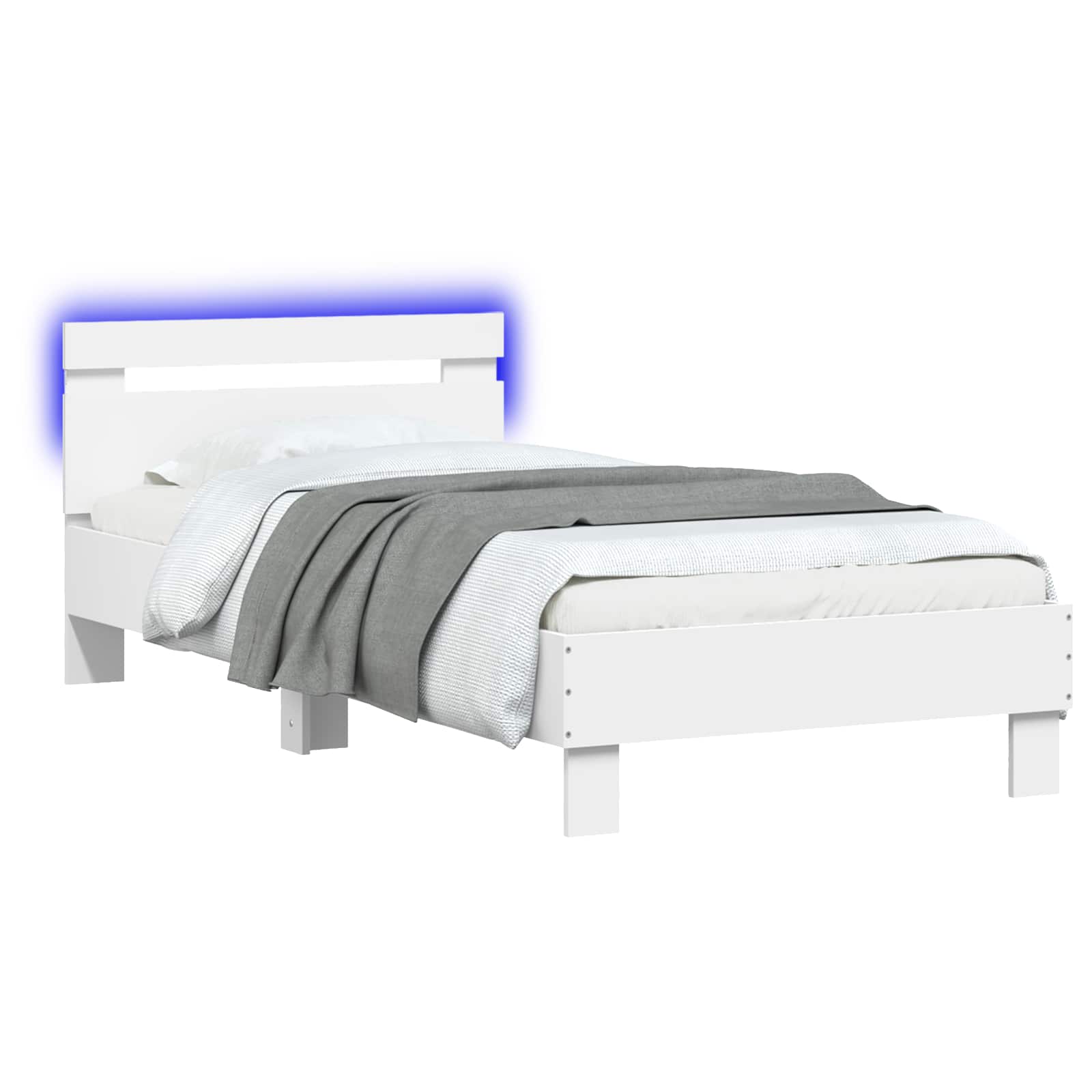 vidaXL Bettgestell mit LED Weiß 80 x 200 cm Holzwerkstoff