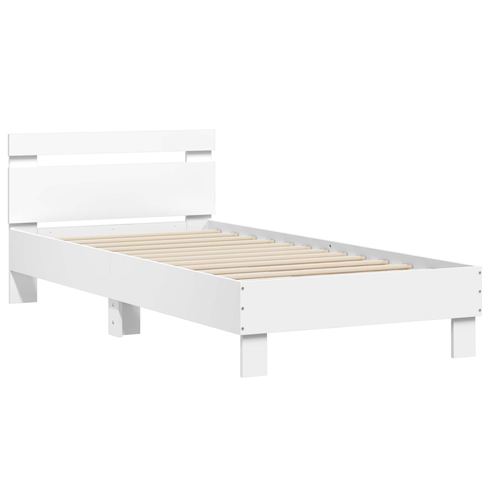 vidaXL Bettgestell mit LED Weiß 80 x 200 cm Holzwerkstoff