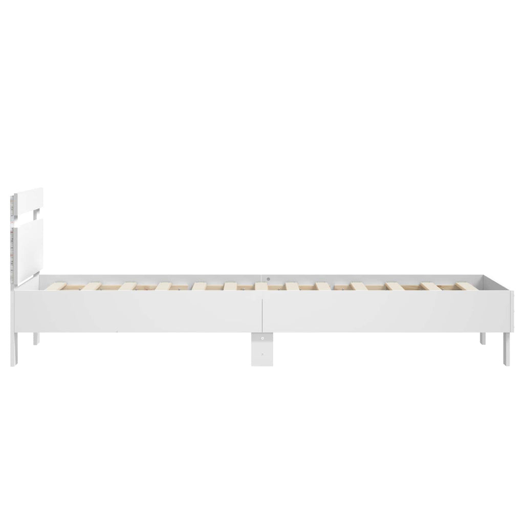 vidaXL Bettgestell mit LED Weiß 80 x 200 cm Holzwerkstoff