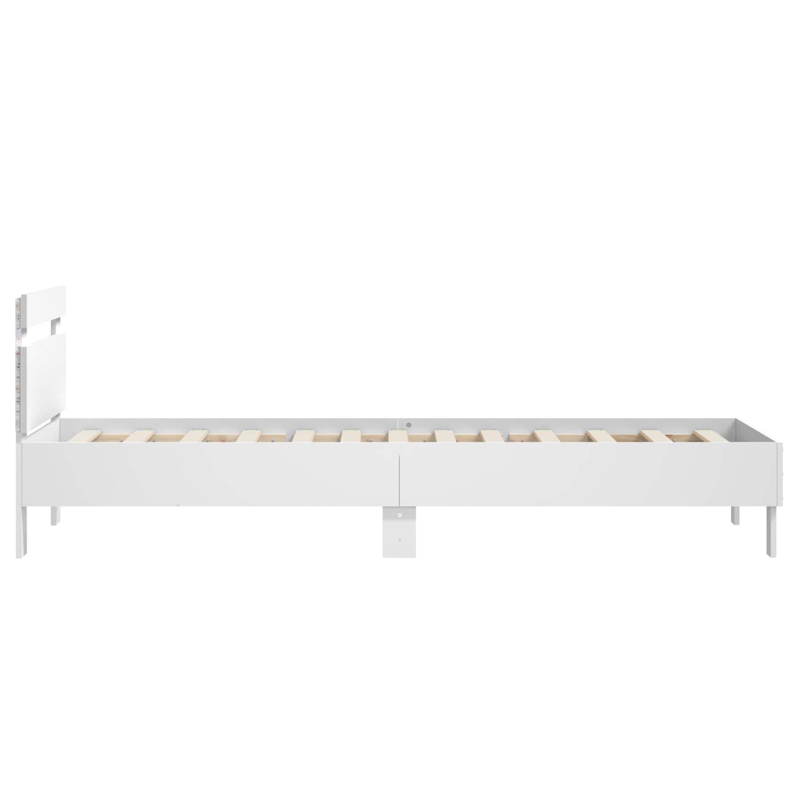 vidaXL Bettgestell mit LED Weiß 80 x 200 cm Holzwerkstoff