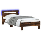 vidaXL Bettgestell mit LED Geräucherte Eiche 80 x 200 cm Holzwerkstoff