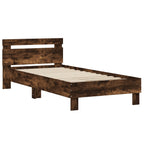 vidaXL Bettgestell mit LED Geräucherte Eiche 80 x 200 cm Holzwerkstoff