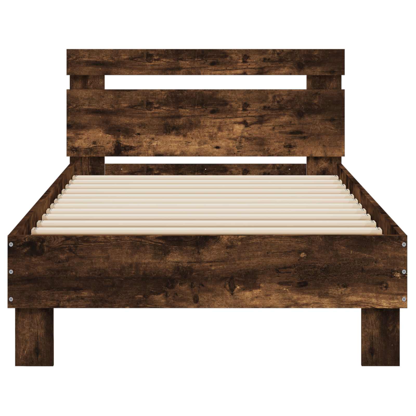 vidaXL Bettgestell mit LED Geräucherte Eiche 80 x 200 cm Holzwerkstoff