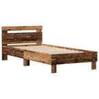 vidaXL Bettgestell mit LED Altholz 80 x 200 cm Holzwerkstoff