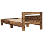vidaXL Bettgestell mit LED Altholz 80 x 200 cm Holzwerkstoff