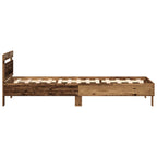 vidaXL Bettgestell mit LED Altholz 80 x 200 cm Holzwerkstoff
