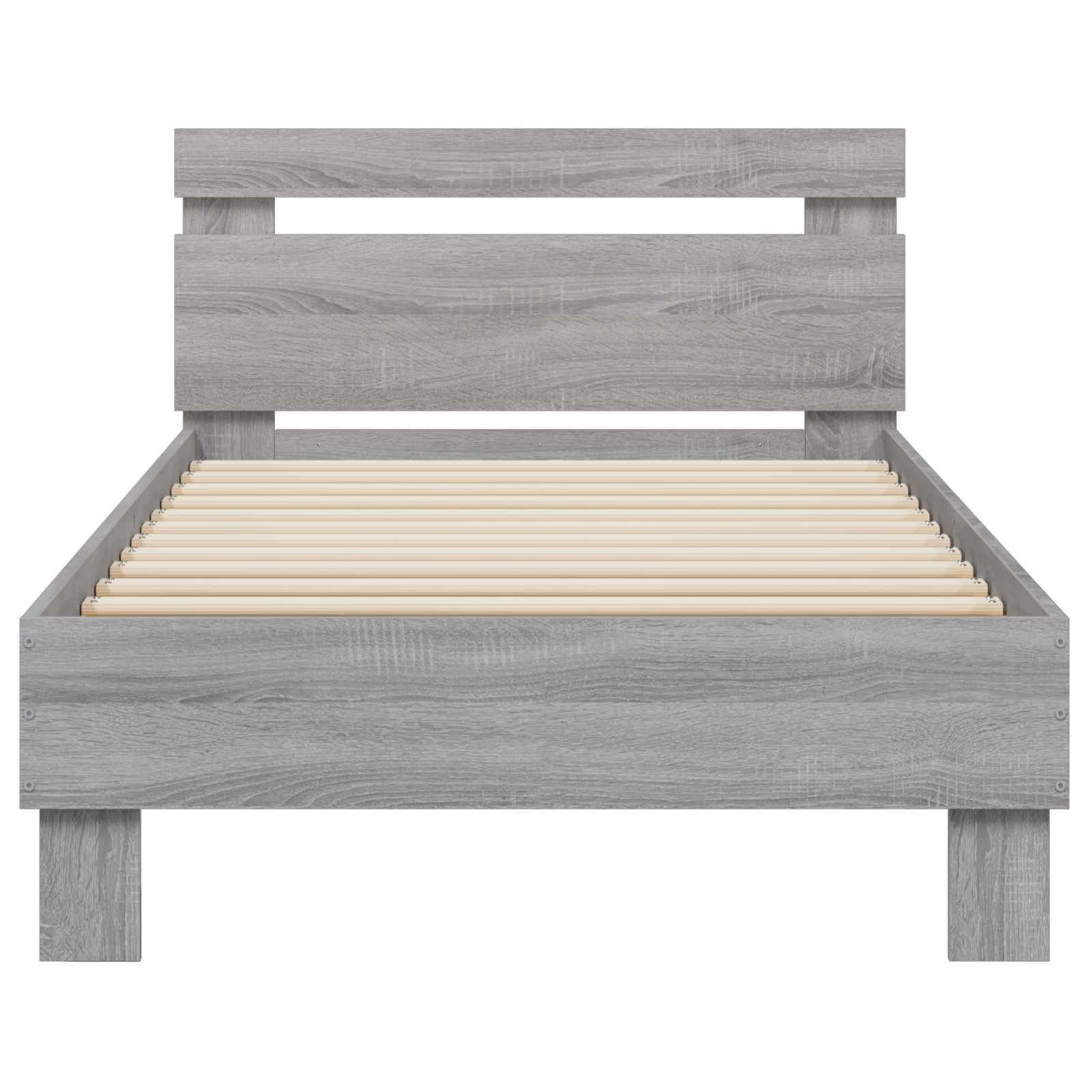 vidaXL Bettgestell mit LED Grau Sonoma 80 x 200 cm Holzwerkstoff