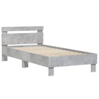 vidaXL Bettgestell mit LED Betongrau 80 x 200 cm Holzwerkstoff
