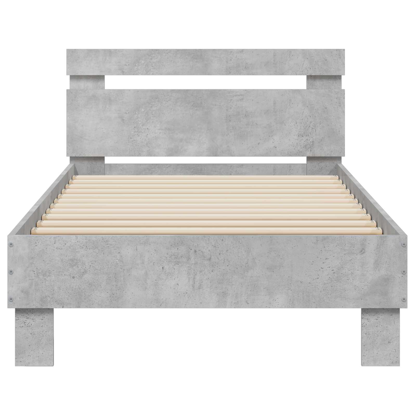 vidaXL Bettgestell mit LED Betongrau 80 x 200 cm Holzwerkstoff