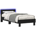 vidaXL Bettgestell mit LED Schwarze Eiche 80 x 200 cm Holzwerkstoff