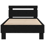 vidaXL Bettgestell mit LED Schwarze Eiche 80 x 200 cm Holzwerkstoff