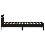 vidaXL Bettgestell mit LED Schwarze Eiche 80 x 200 cm Holzwerkstoff