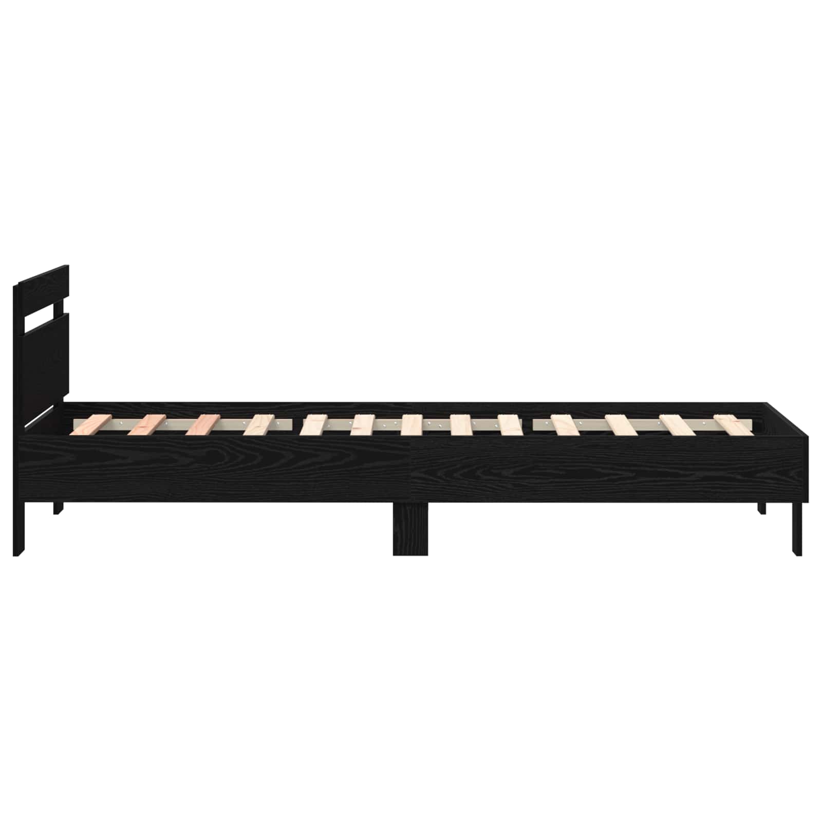 vidaXL Bettgestell mit LED Schwarze Eiche 80 x 200 cm Holzwerkstoff