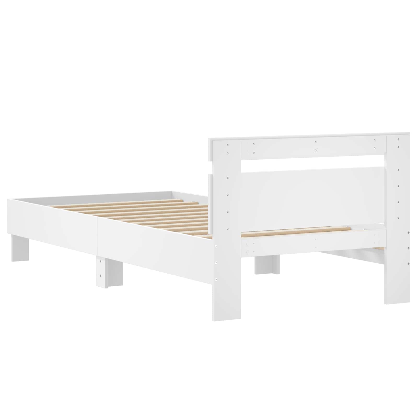 vidaXL Bettgestell mit Kopfteil Weiß 80 x 200 cm Holzwerkstoff